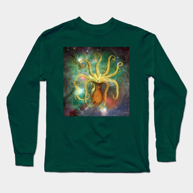 Octo-space Long Sleeve T-Shirt by helengarvey